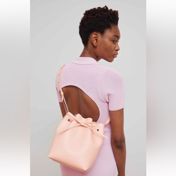 Mansur Gavriel Handbags - Mansur Gavriel Mini Saffiano Leather Bucket Bag DAHLIA